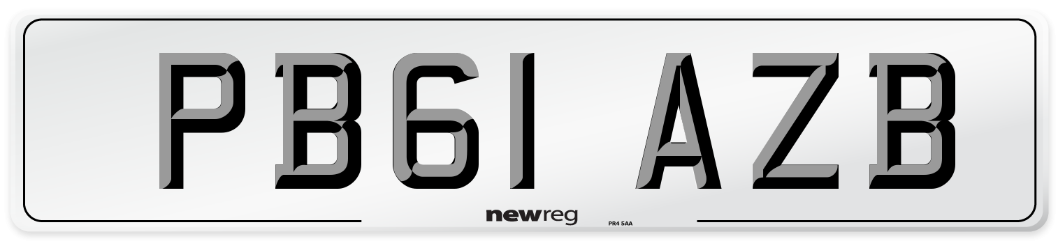 PB61 AZB Number Plate from New Reg